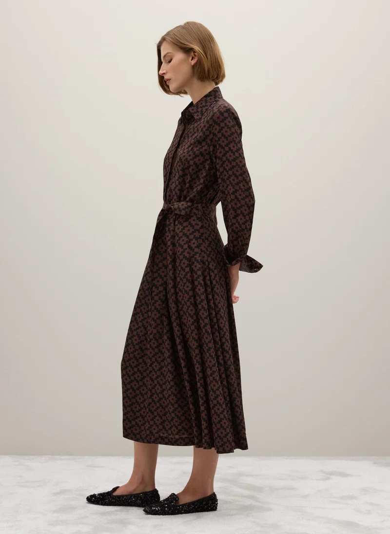 او في اس OVS Brown Long Dress With Belt